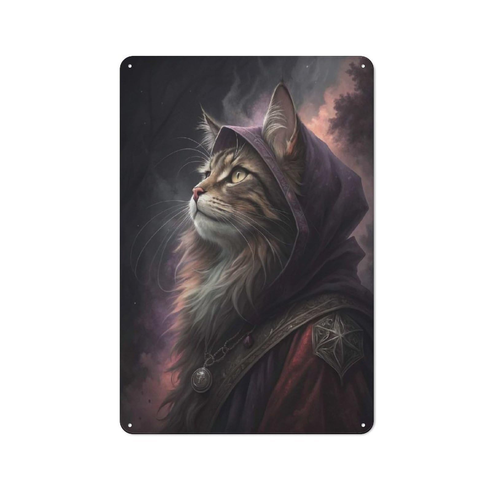 Junmoney Style-9 Mystical Cat Wizard Vintage Tin Sign 30X20cm For Studio Or Craft Room, Suited To Creative-Space Collectors