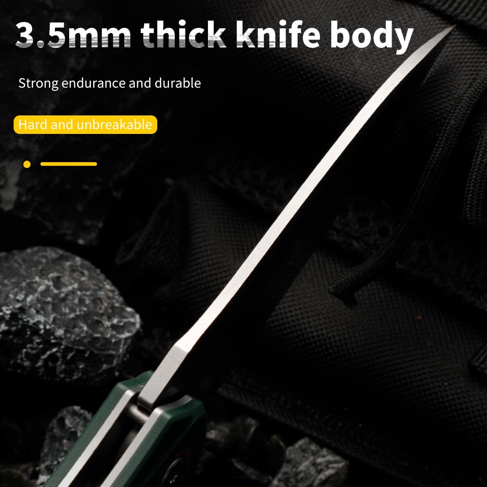 HUANG FU Outdoor Knife, Survival Knife, Folding Knife, Nylon Fiberglass Handle, Suitable for Outdoor Activities, Hiking and Hiking, Men's Gift (grey)
