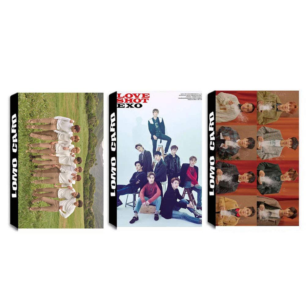 5 Pack / 150 Pcs KPOP EXO Lomo Card Photocards with Greeting Card Postcards Box (EXO LOVE SHOT, universe)