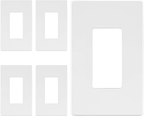 Vista 35 de LIDER - Cubierta decorativa de interruptor con acabado mate, placa de pared sin tornillos, tamaño mediano, 3 bandas de 4.88 x 6.77 pulgadas
