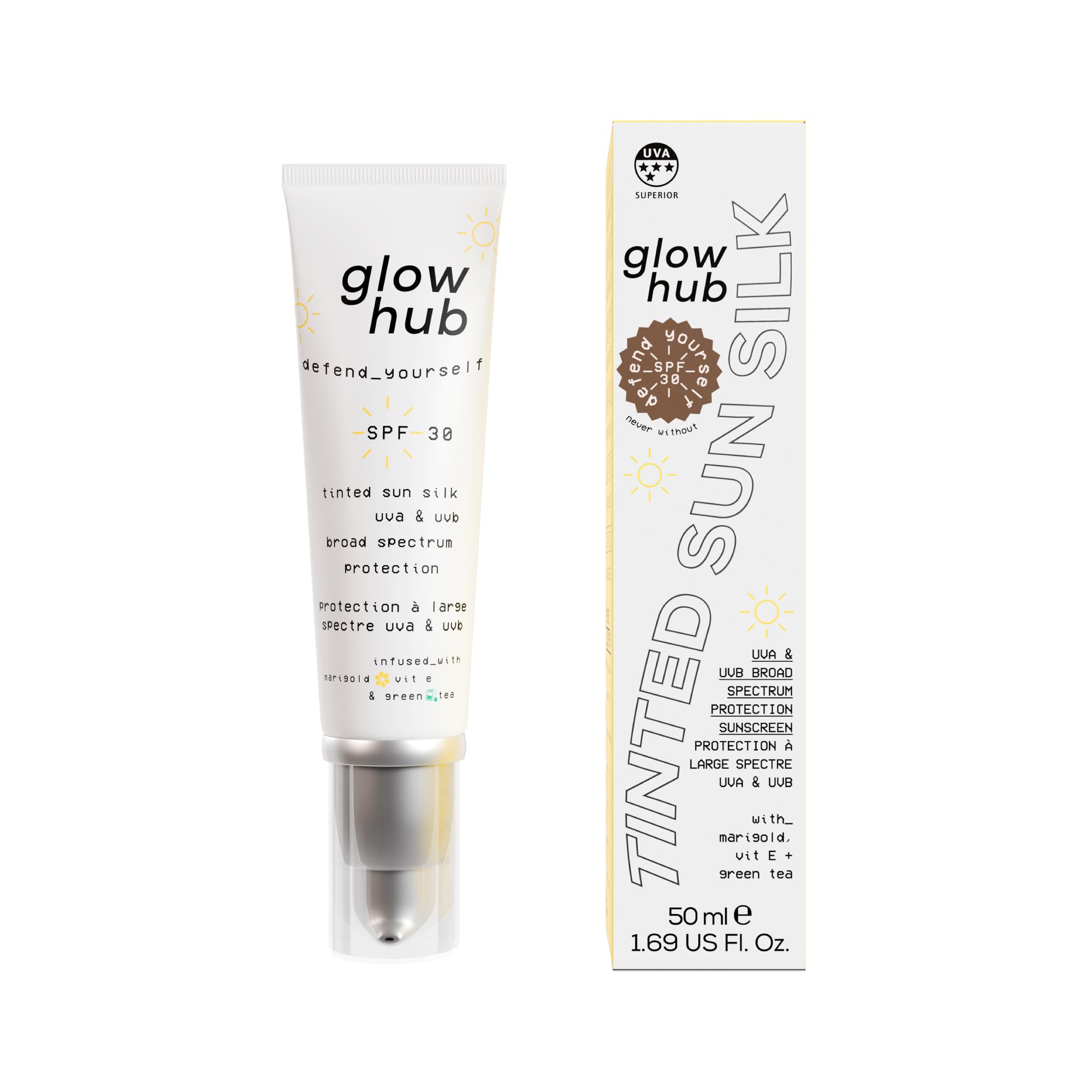 Glow Hub Defend Yourself Facial Sunscreen SPF30 Tinted 50ml (Never Without), 50 ml (Pack of 1)
