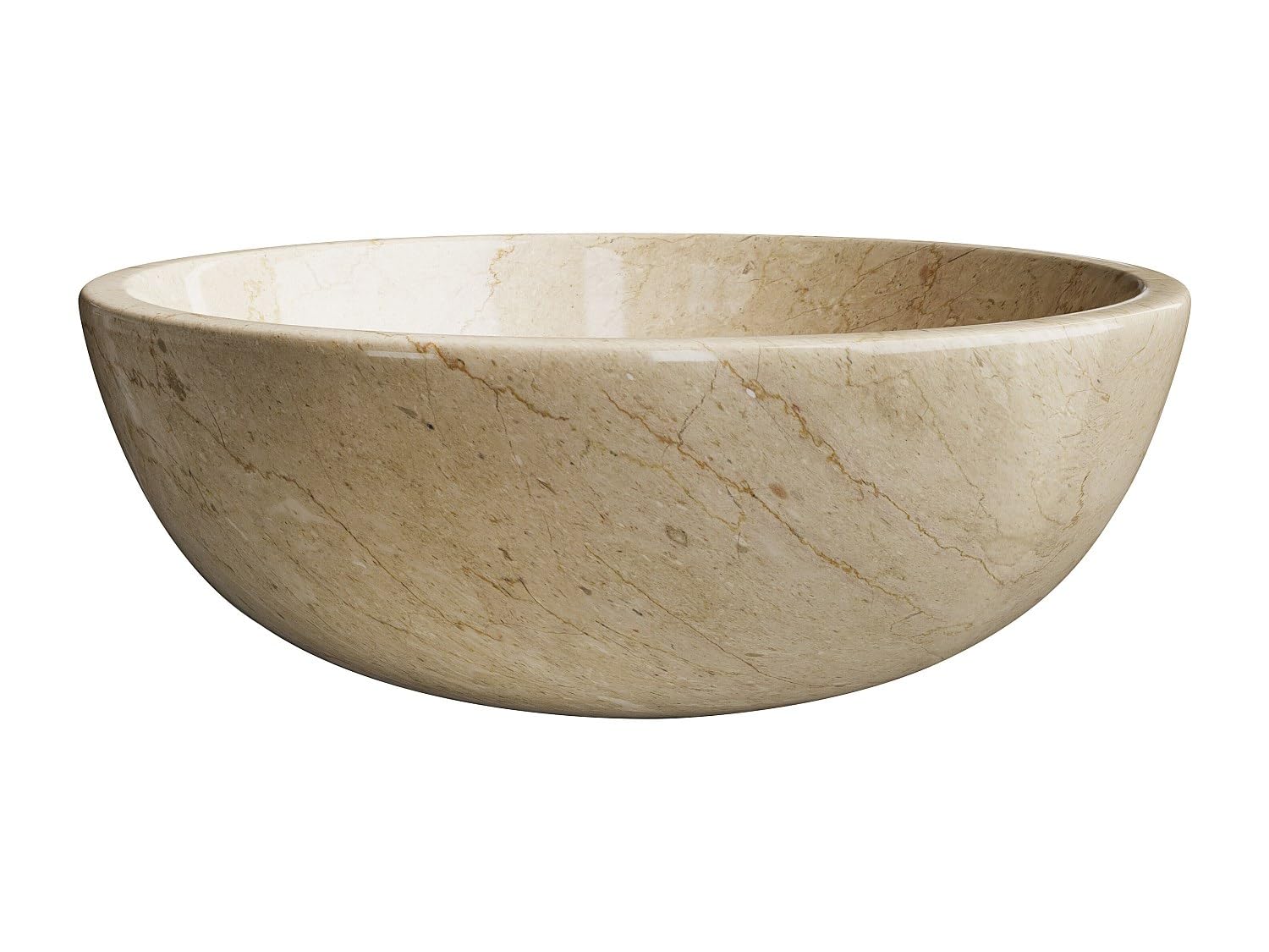 Vente-unique - Lavabo sobre encimera Lavino - L 40cm x A 40cm x H 15cm - mármol - crema