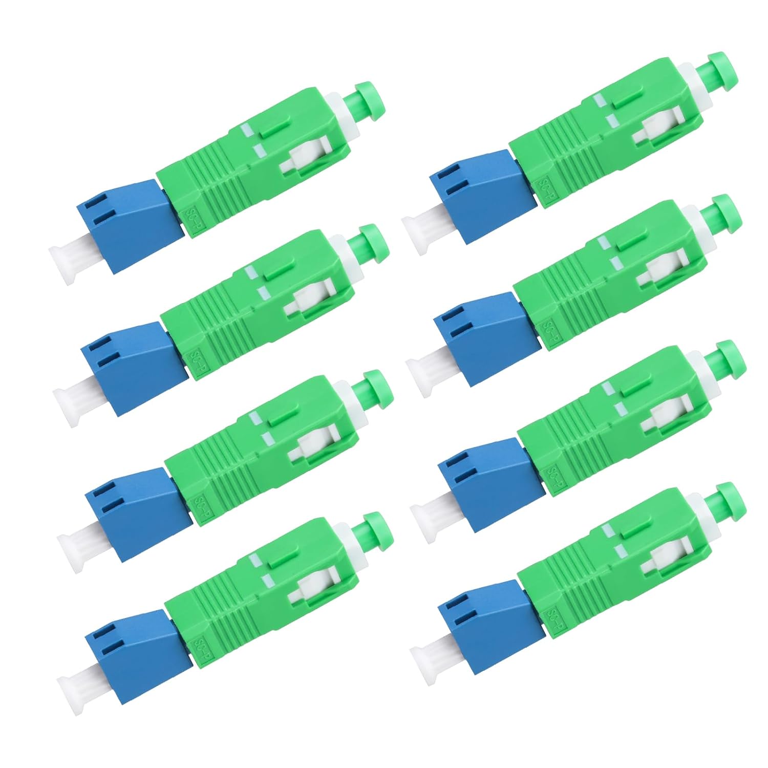 Xunsomten- 10PC Single Mode 9/125μm SC/APC Male to LC/UPC Female Hybrid Optical Fiber Adapter