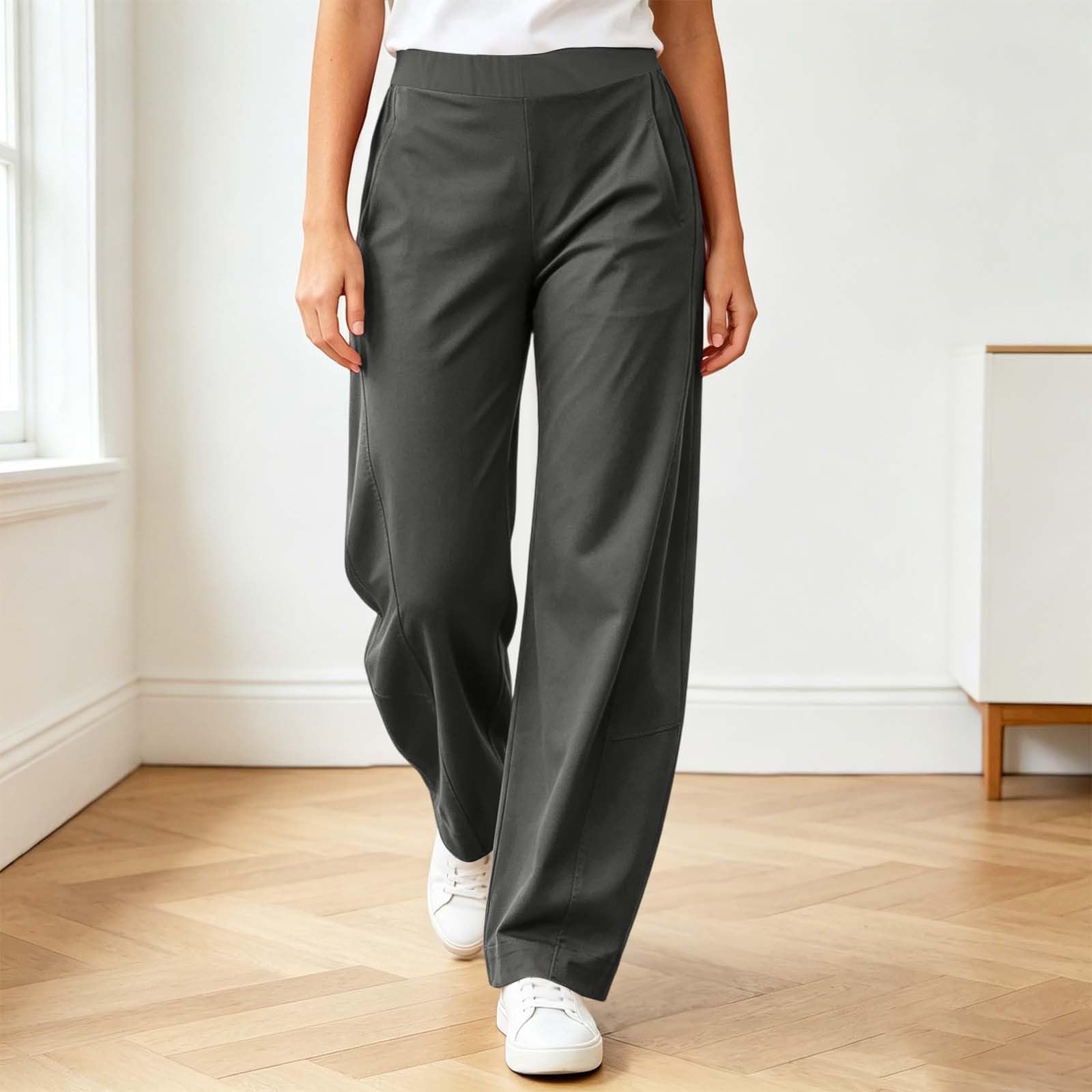 Pantalones Casuales de Cintura Alta con Bolsillos para Mujer, Ideales para el día a día, cómodos y con Estilo. Ligero y Transpirable