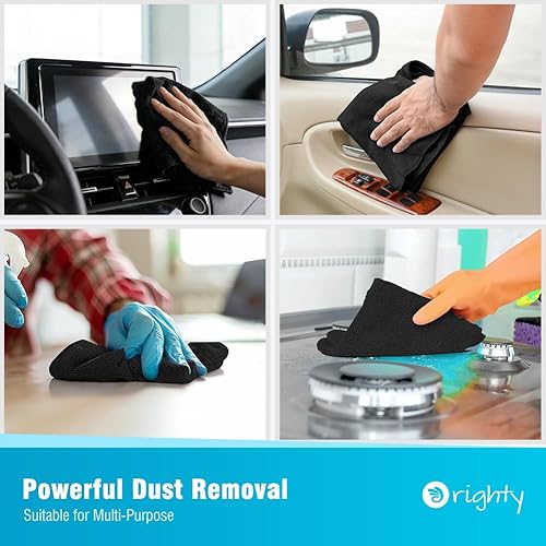 Miniatura 4 de Orighty Paño de limpieza de microfibra, paquete de 12 toallas de microfibra para automóviles, suministros de limpieza de automóviles altamente