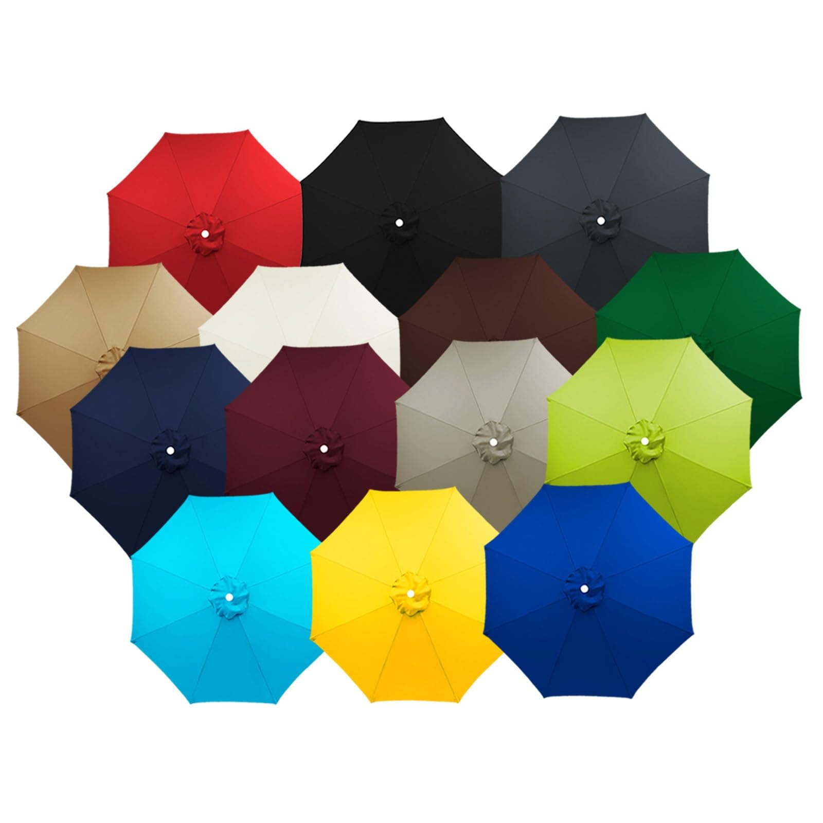 Garden Parasol Canopy 2m 2.7m 3.0m Parasol Fabric Cover Replacement Cloth, Fit For 6 Ribs/8 Ribs Parasol Frame, UV 30+ Protection, Waterproof, For Beach Garden Patio Parasol(Thickness:Navy blue,Size:6
