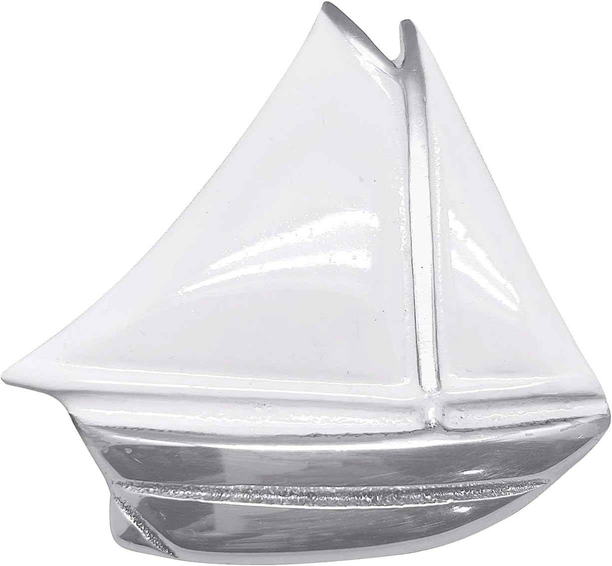 MARIPOSA White Sailboat Napkin Weight | White | Brillante | Gifts | Napkin Weight | Recycled SANDCAST Aluminum | Handmade in Mexico