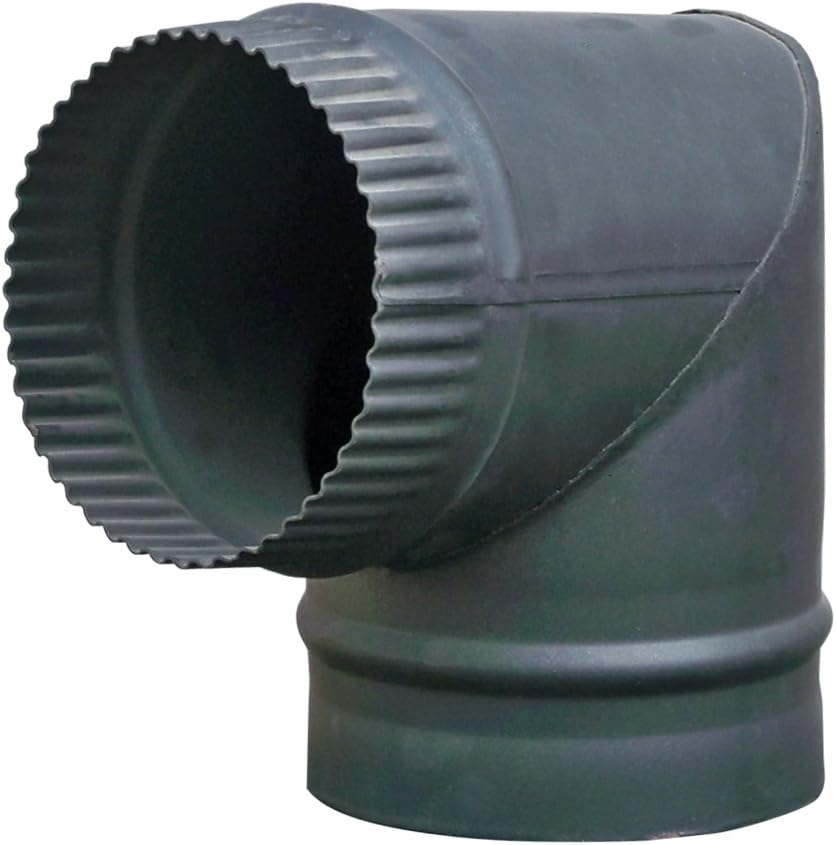 Indeedshare Lincsfire 6" 90 Degree Bend Steel Flue Pipe Chimney for Wood Log Burning Multifuel Stove…