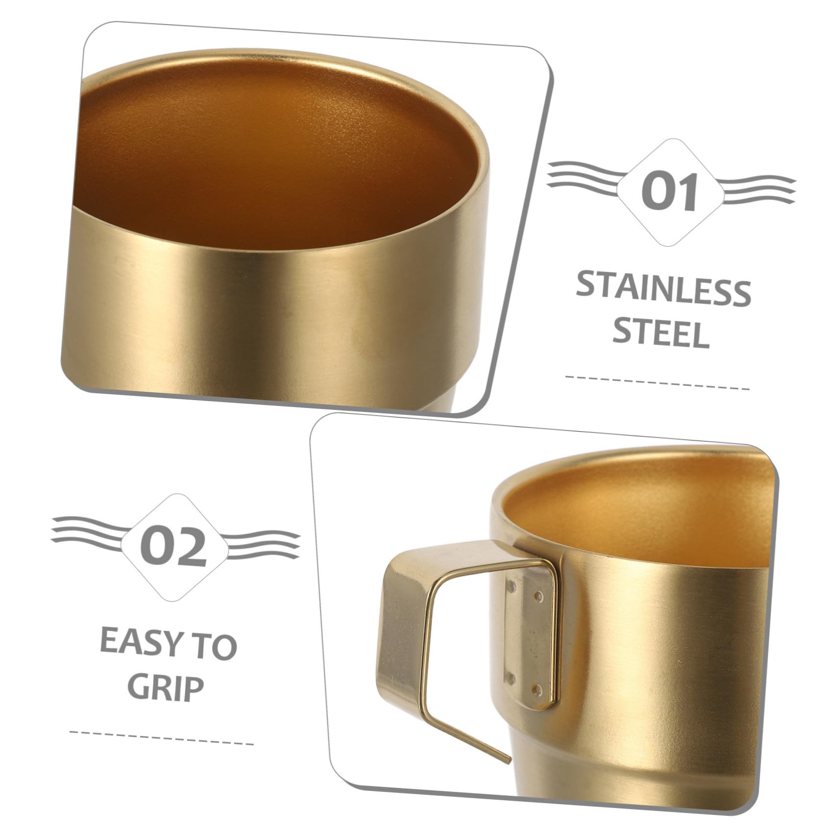 Alipis 1juegos Tazas de Acero Inoxidable con Asa Tazas de Doble Pared Apilables de Té con Leche Bebidas Frías y Acampar