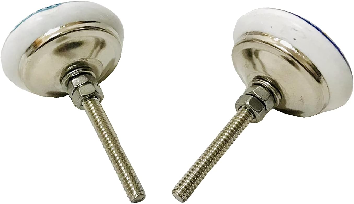 Kunal Art & Crafts Grey and White Ceramic Knobs for Cabinet Dresser Drawer Furniture Desks Handle Door Cupboard Wardrobe Pull Hand Painted Ceramic Knobs Cabinet Set of 12