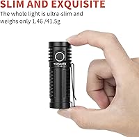 Vista 3 de ThruNite Mini linternas magnéticas T1S, linterna recargable USB C con LED SST40, 1212 lúmenes, 603.7 ft de largo alcance EDC linterna - Negro CW