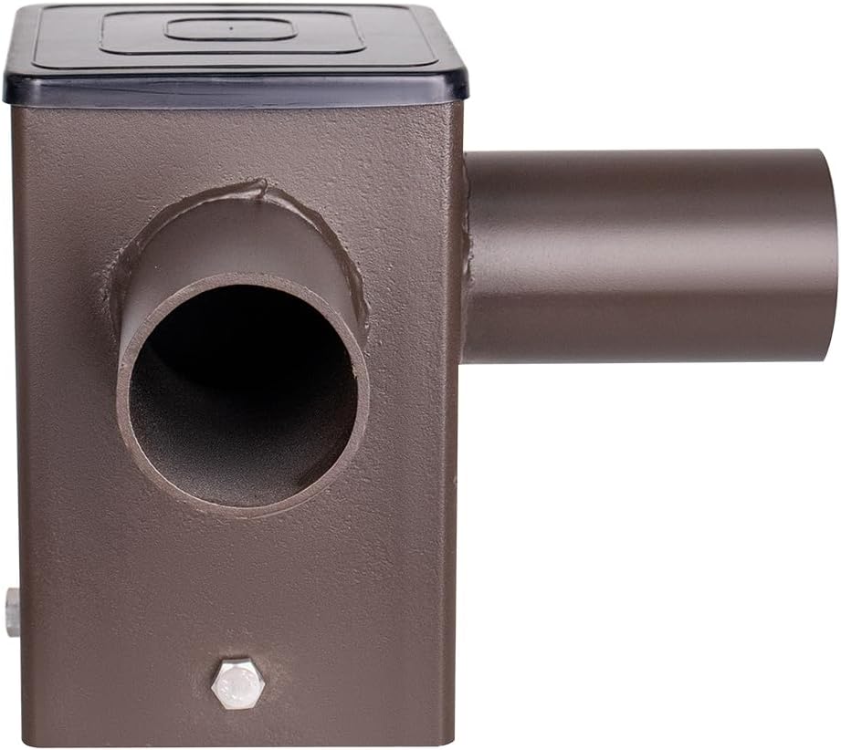 90 Degree Square Horizontal Tenon Adaptor with 2 Arms for 4" Square Pole,Top Tenon for 2 3/8" Slip Fitter Mount Led Shoebox Light 2 Fixture