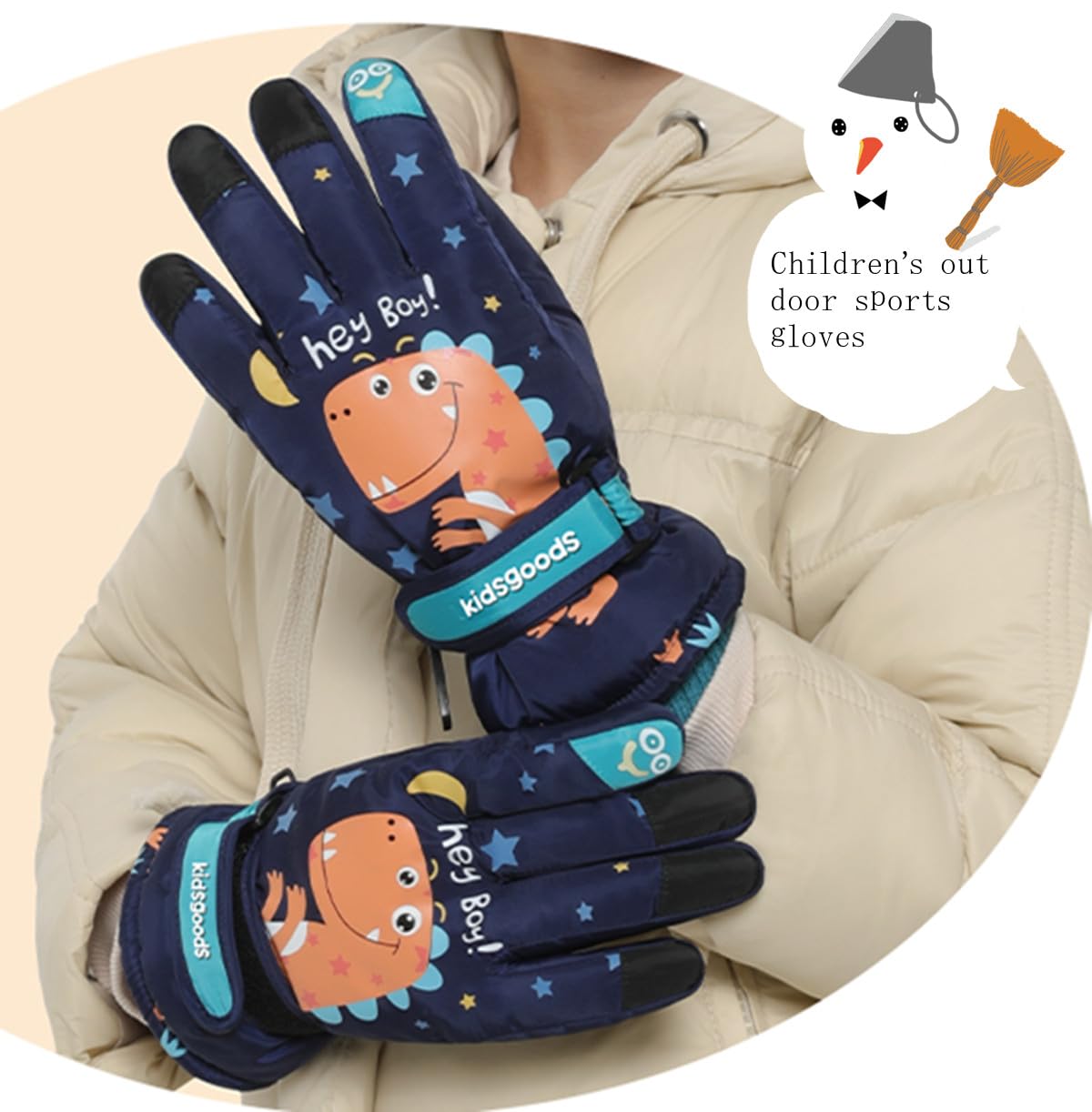 Guanti Da Sci Bambini Impermeabili 6-12 Anni - Antiscivolo E Caldissimi Per Neve E Sport Invernali - Foto 5