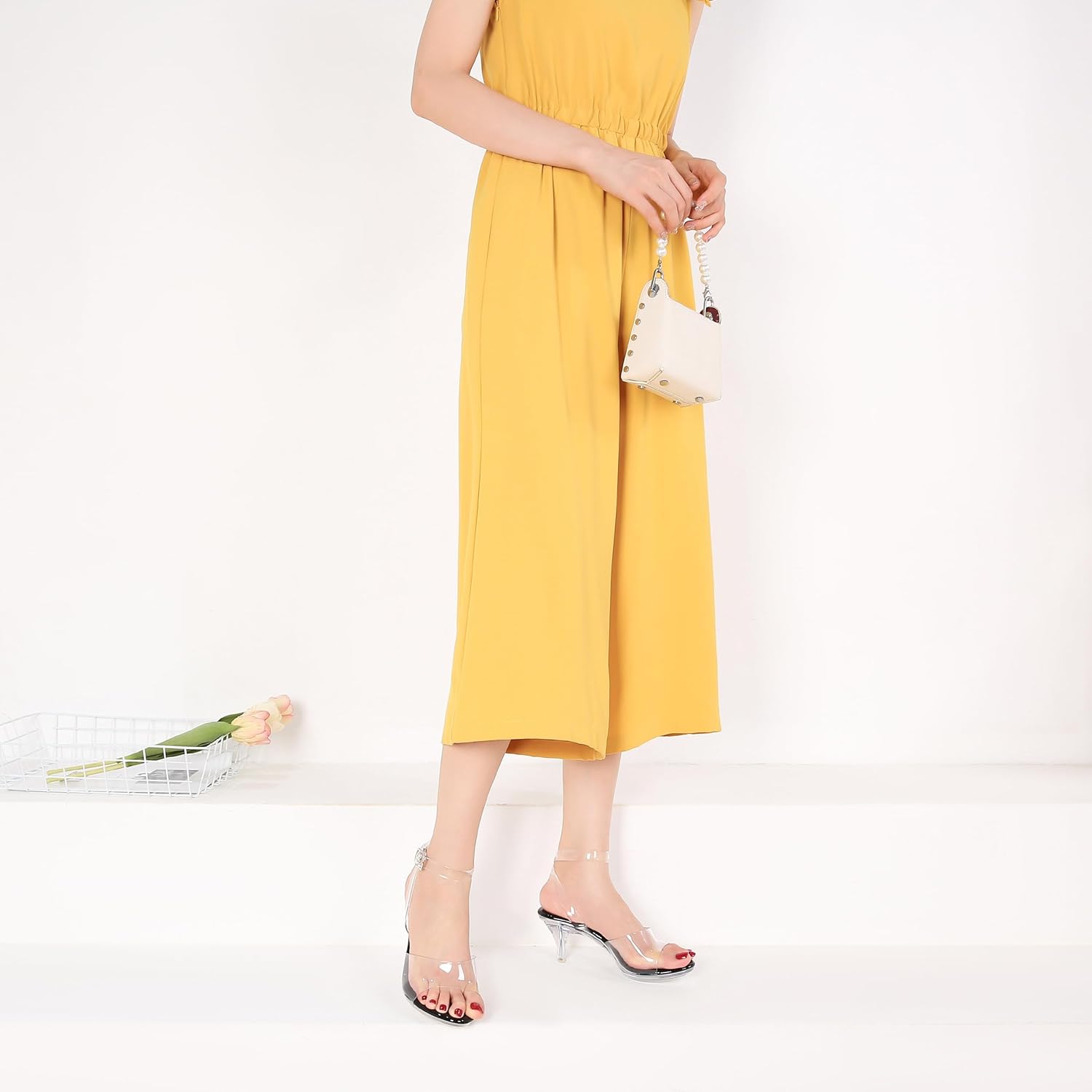 NBUUNBU Clear Strappy Heels For Women Transparent Ankle Strap Platform High Heeled Sandals Sexy Stiletto Comfortable Crystal Dress Shoes Adjustable Buckle Open Toe Pump Mules - Image 8