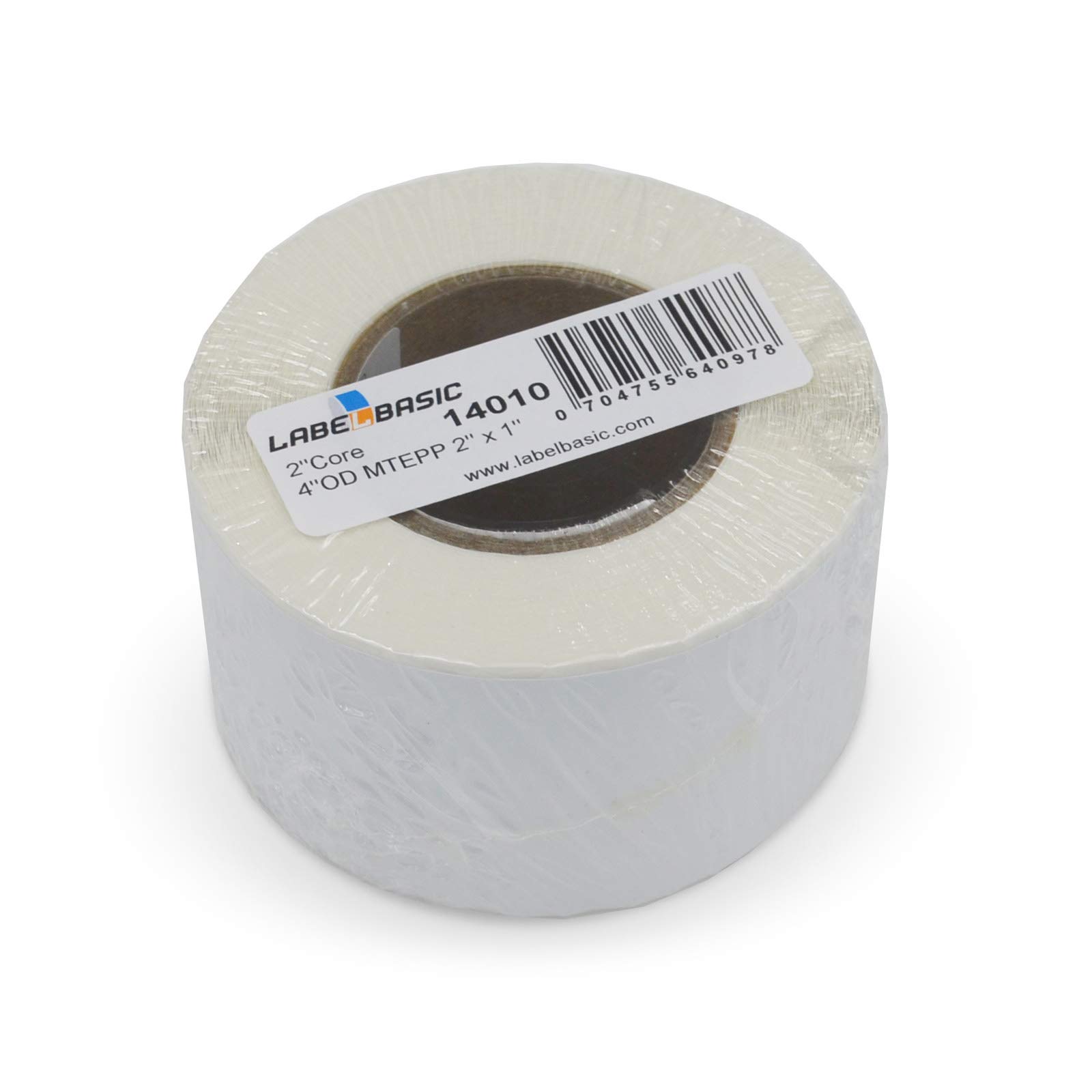 LabelBasicMatte Polypropylene Inkjet Labels 2" x 1" for Epson TM-C3500, TM-C3400, Primera LX500 and LX400, 1000 Labels/Roll on a 2 Inch Core