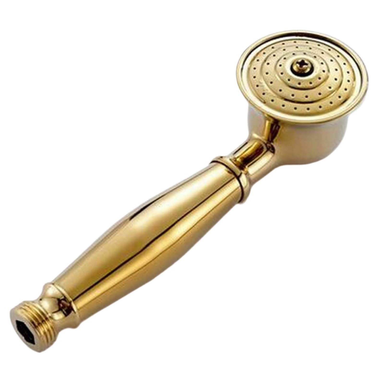 Zymjzbetic Shower Head Black Gold Chrome Brass Bath Hand Held Shower Head Antique Bronze Water Saving Copper Handheld Sprayer(Gold 1)