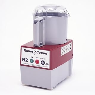 Robot Coupe R2B Food Processor Cutter/Mixer, 3-Quart Batch Bowl, Polycarbonate, 1 HP, 120v, Gray, Red, and Clear
