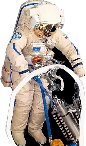 H69324 Roscosmos Cosmonauta ruso Astronauta Paseo espacial ISS NASA Astronomía Espacial Cartón Recorte Atrás Caída Levántese
