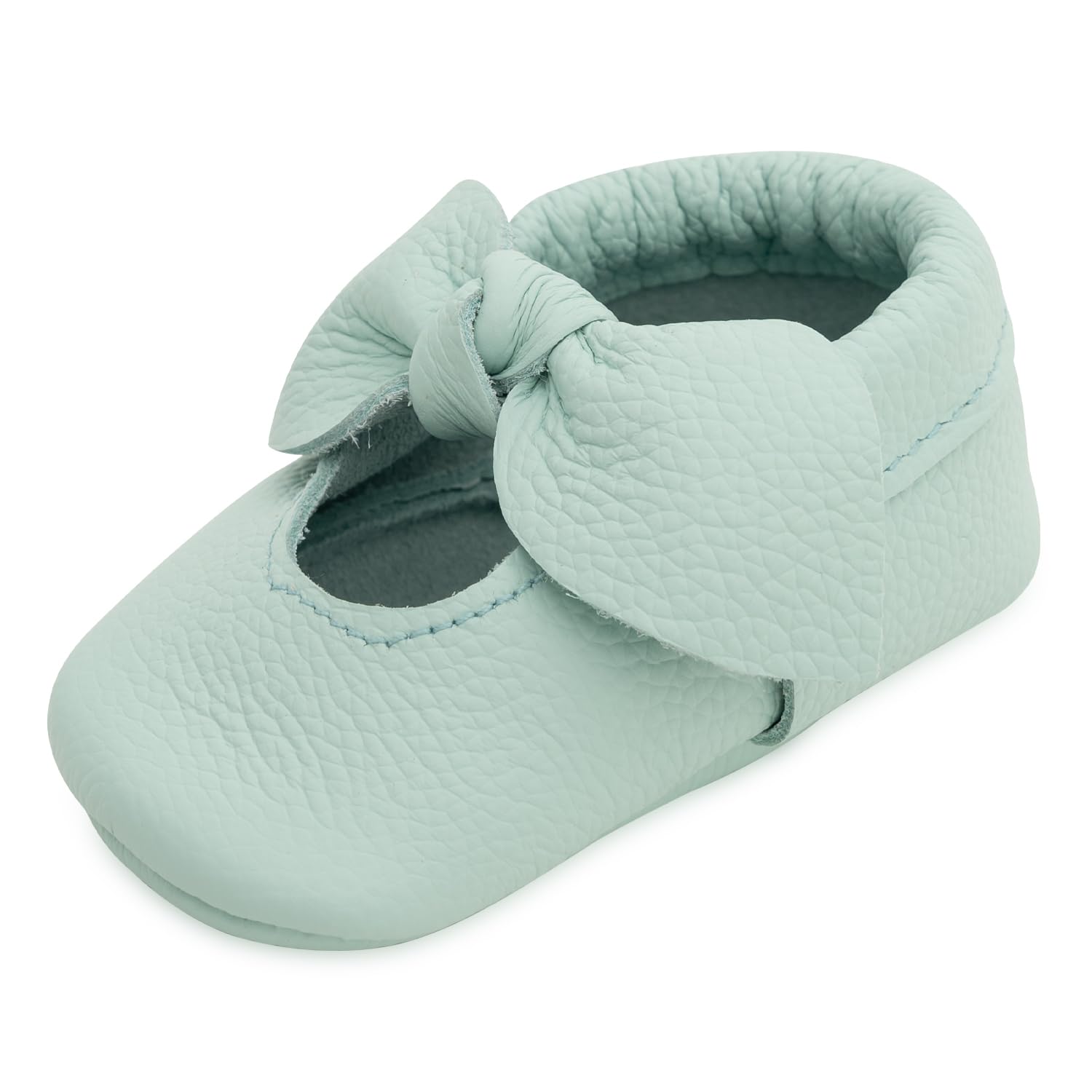 BirdRock Baby Bow and Knot Moccasins - Genuine Leather Baby Girl Shoes