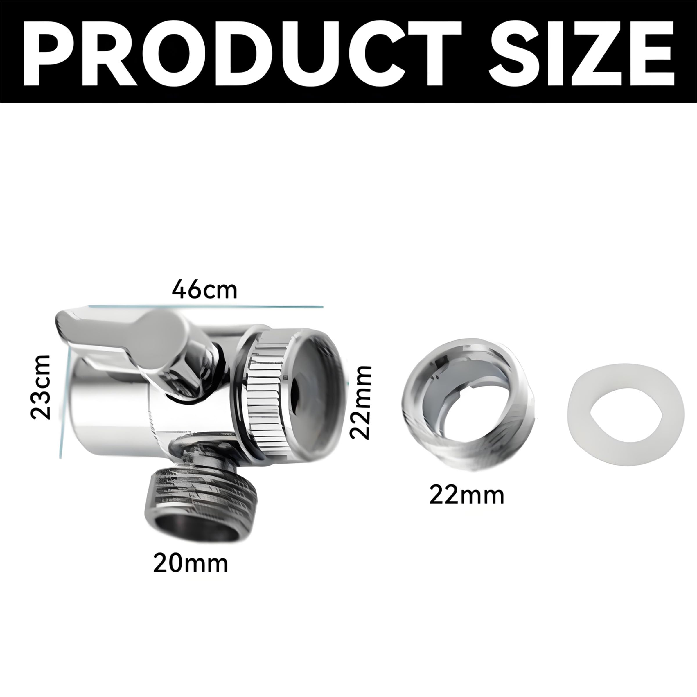Xiciki 3-Way Brass Diverter Valve,Sink Faucet Splitter M22 X M24 Adapter Replacement Part for Kitchen and Bathroom Shower - Image 2