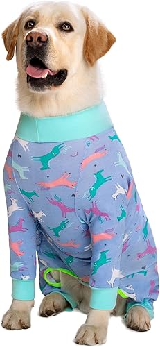 Miniatura 10 de Traje de recuperación rosa para perros hembras y machos para perros después de una cirugía, mameluco ligero de recuperación para perros para evitar