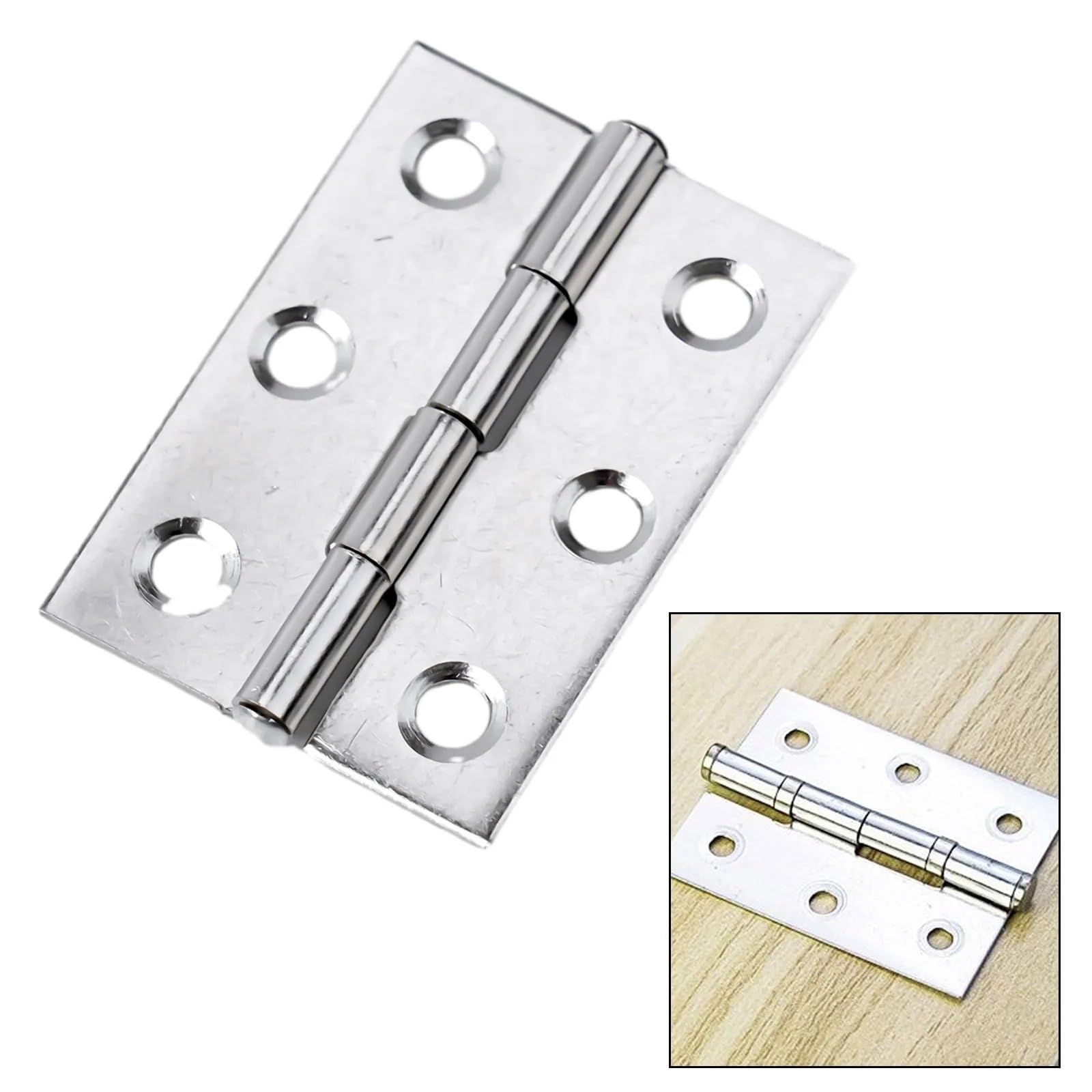 10 X Cerniere for porte in acciaio inossidabile 2 pollici Connettore cerniera for armadi for porte e finestre Cerniere piatte Libreria Cassetto Strumento hardware for mobili