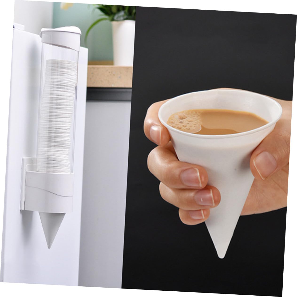 Vasos Cónicos de Papel Desechables 250 Uds para Agua, Blancos