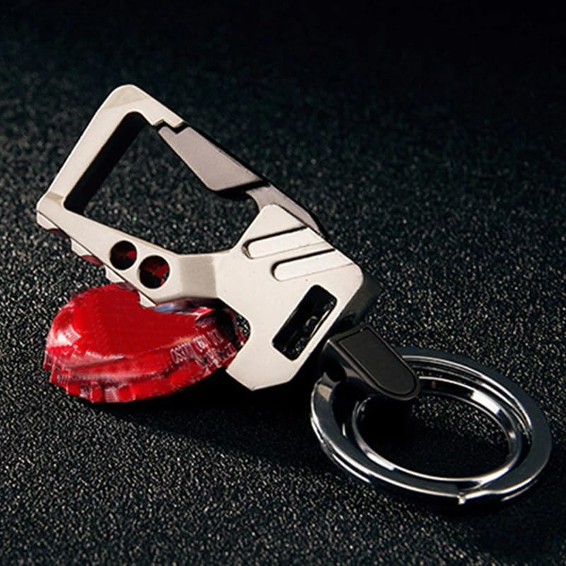 Image of Contacts Heavy Duty Stainless Steel Keychain with Bottle Opener for Men and Women -Gunmetal Silver(Pack of 2)
