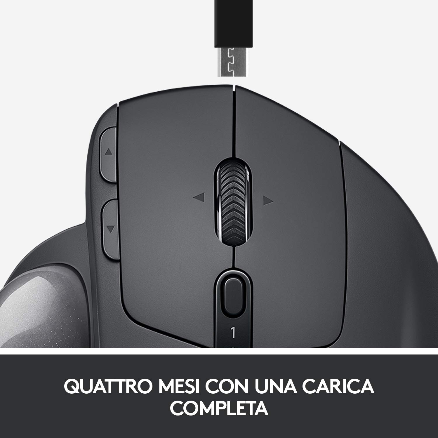 Logitech MX Ergo Mouse Trackball Wireless Ergonomico | Bluetooth o 2,4 GHz con Ricevitore USB Unifying, ‎Angolo Trackball Regolabile, Scorrimento Preciso, PC/Mac/iPadOS - Nero
