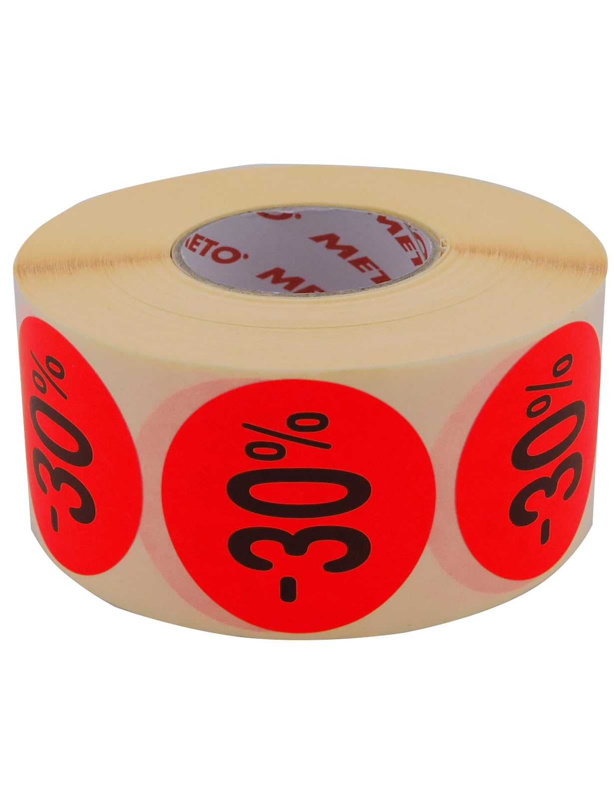 Etichette originali Meto sconto – 30% – (40 mm, rotonde, rosso fluoro, permanenti, 1000 etichette su rotolo, etichette adesive 30004924)