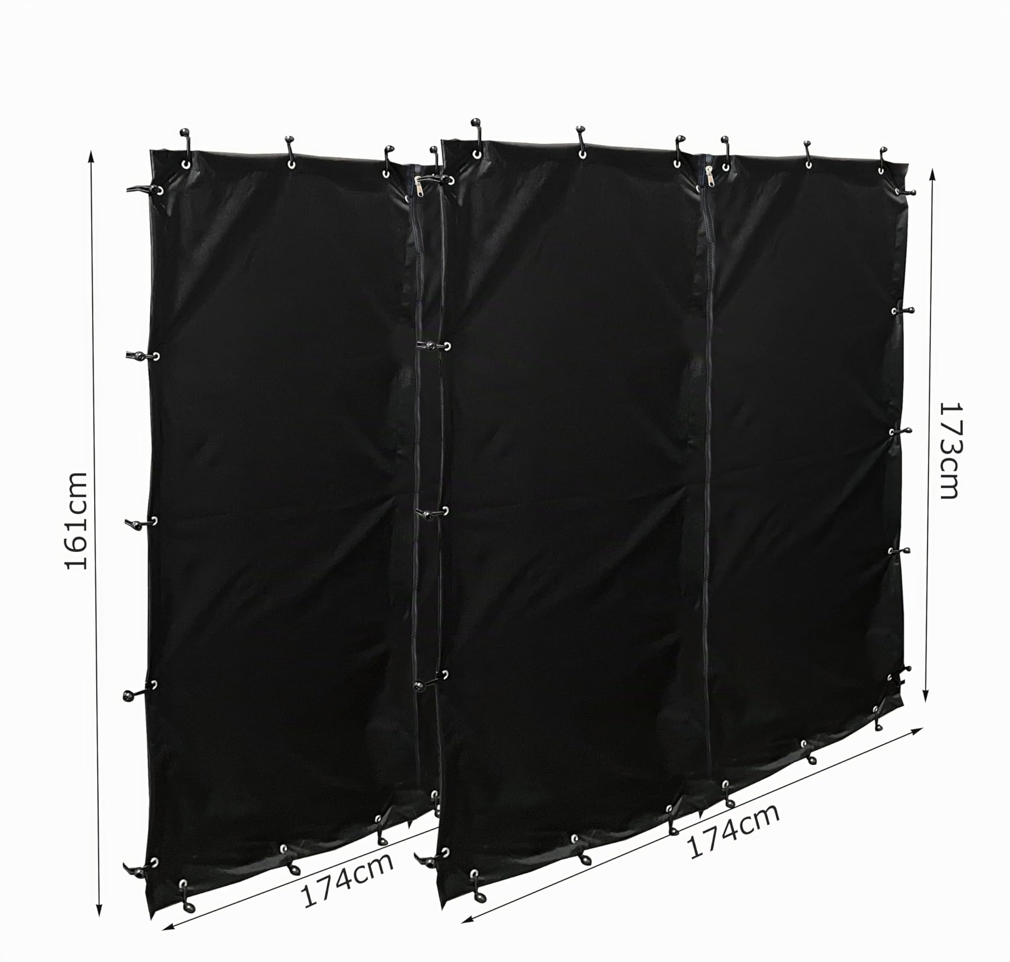 QUICK STAR Set di Protezione dalle intemperie per Riparo di Legna da ardere XXL 185x70x185cm PVC Nero