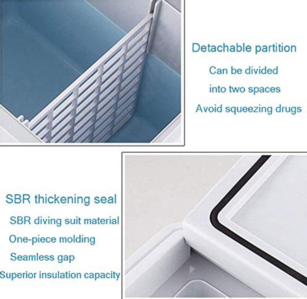 Portable Refrigerator 12L, Mini Fridge Cooler, Freezer Drug Insulin Vaccine Storage, Refrigeration or Warmer, Car Home Travel Camping Picnic,White