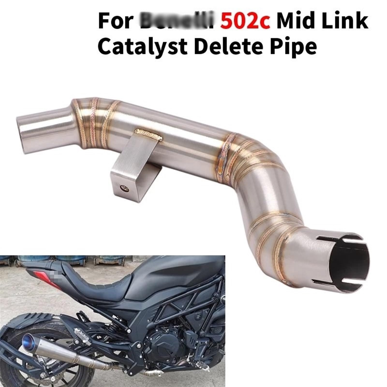 Moto Modificato Moto Fuga Tubo Per Benelli 502 c 502C Antiscivolo Moto Catalizzatore Eliminare Collegamento Centrale Tubo Eliminatore Sistema di Scarico Avanzato Fuga Moto Silenziatore (Color : A1)
