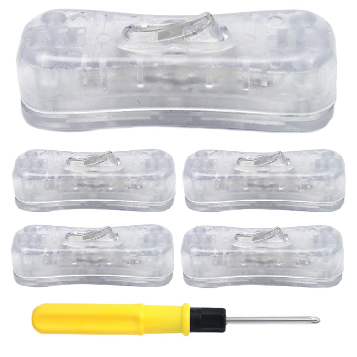 Acmerota Inline Cord Switch 2A/250V Lamp Switch Cord Connection Cable Cord Switch for Lamps Table Lamps Floor Lamps Online Midway Switch 5Pcs(Transparent)