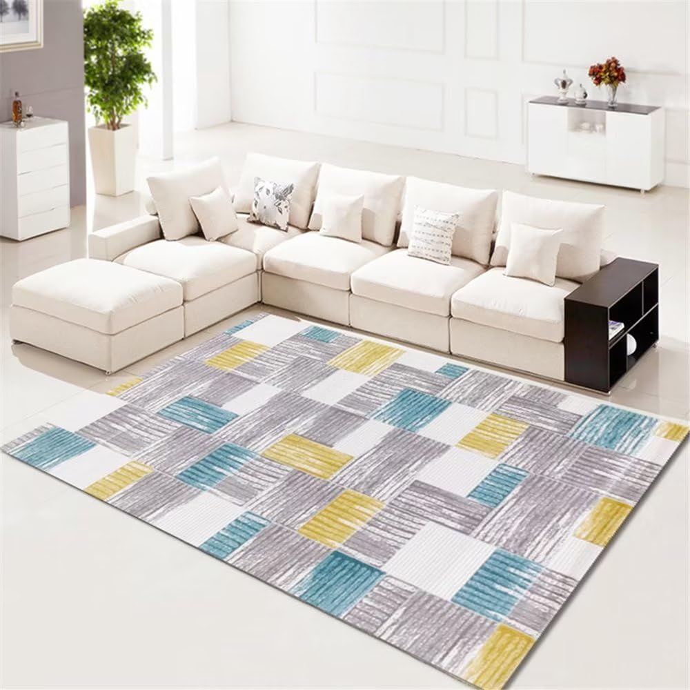Tapis chambre garçon bleu rectangle pour espace de jeu 200x250