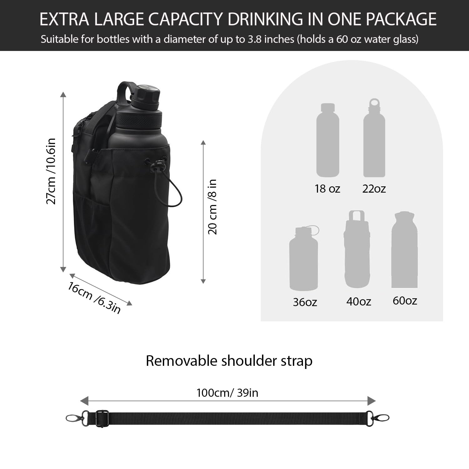 FLORAE Sac MagnéTique, avec BandoulièRe Ajustable, Fixation AimantéE, Sac Banane Gym, Musculation Accessoires De Fitness pour Hommes Et Femmes, Salle De Sport, Voyages, Et Sport (Noir)