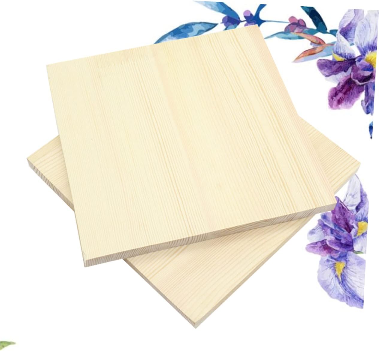 IWOWHERO 2pcs Natural Rustic Wooden Squares Cutout Workbench Craft Wood for DIY Sculpture Clay Base Bracket for Home Decoration and Creative Projects