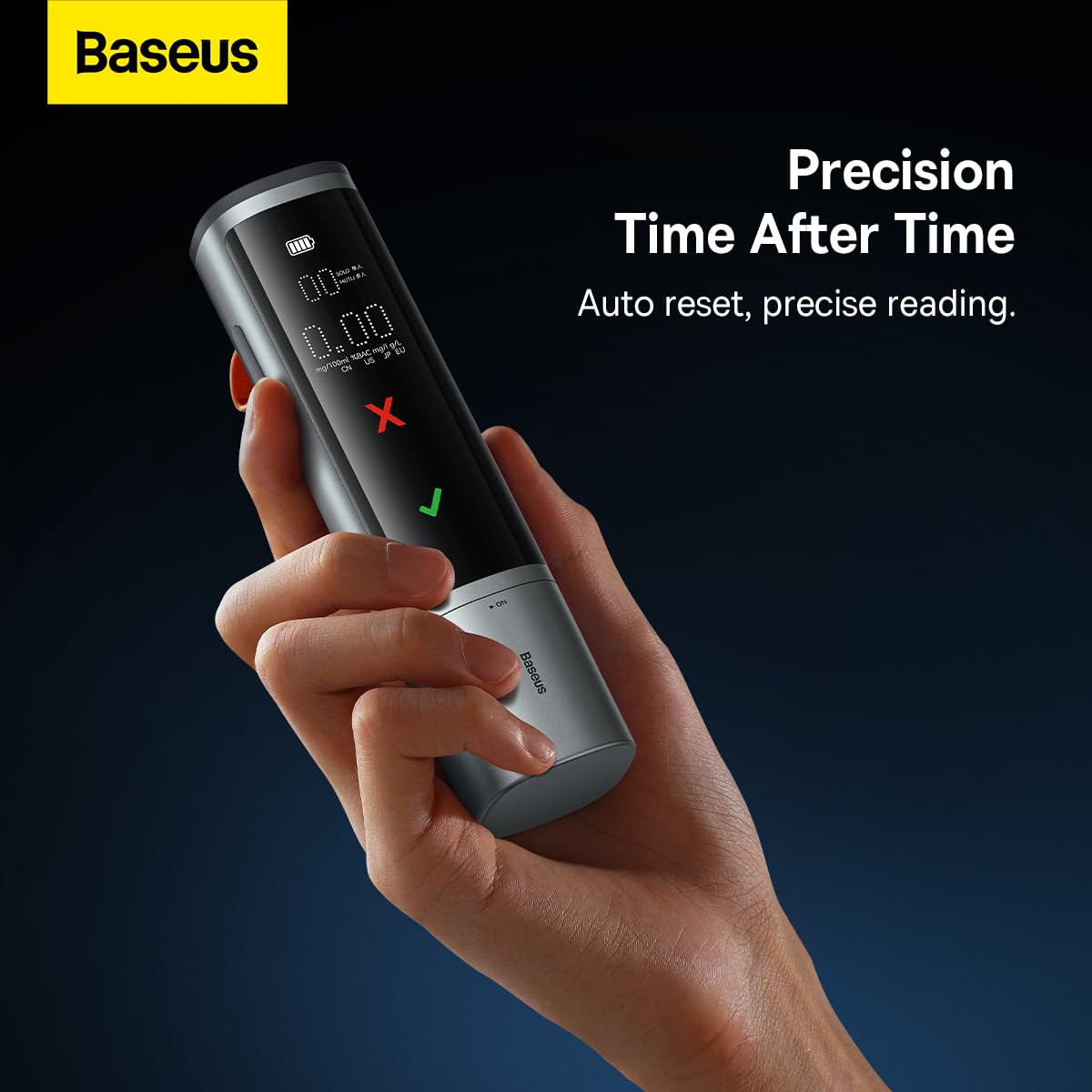 Baseus Car Mount SafeJourney Pro Series alcohol breathalyser in aluminium case 470 mAh Gray (CRCX060014)