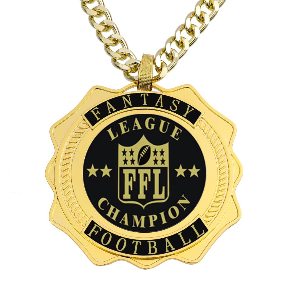 noblehead Fantasy Football Championship Chain Medal Trophy Ring Award Gift for Tournament or League Champion Winner