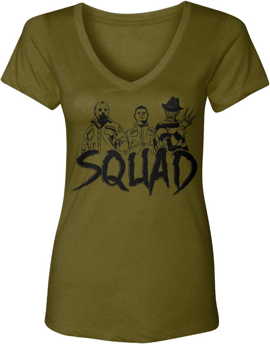 Squad - Horror Movie Icons Jason Freddy Mike Women's V-Neck T-Shirt