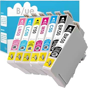 Amazon.co.jp: IC6CL50 【 6色+BKセット 合計7本】(エプソン用) B/ue製