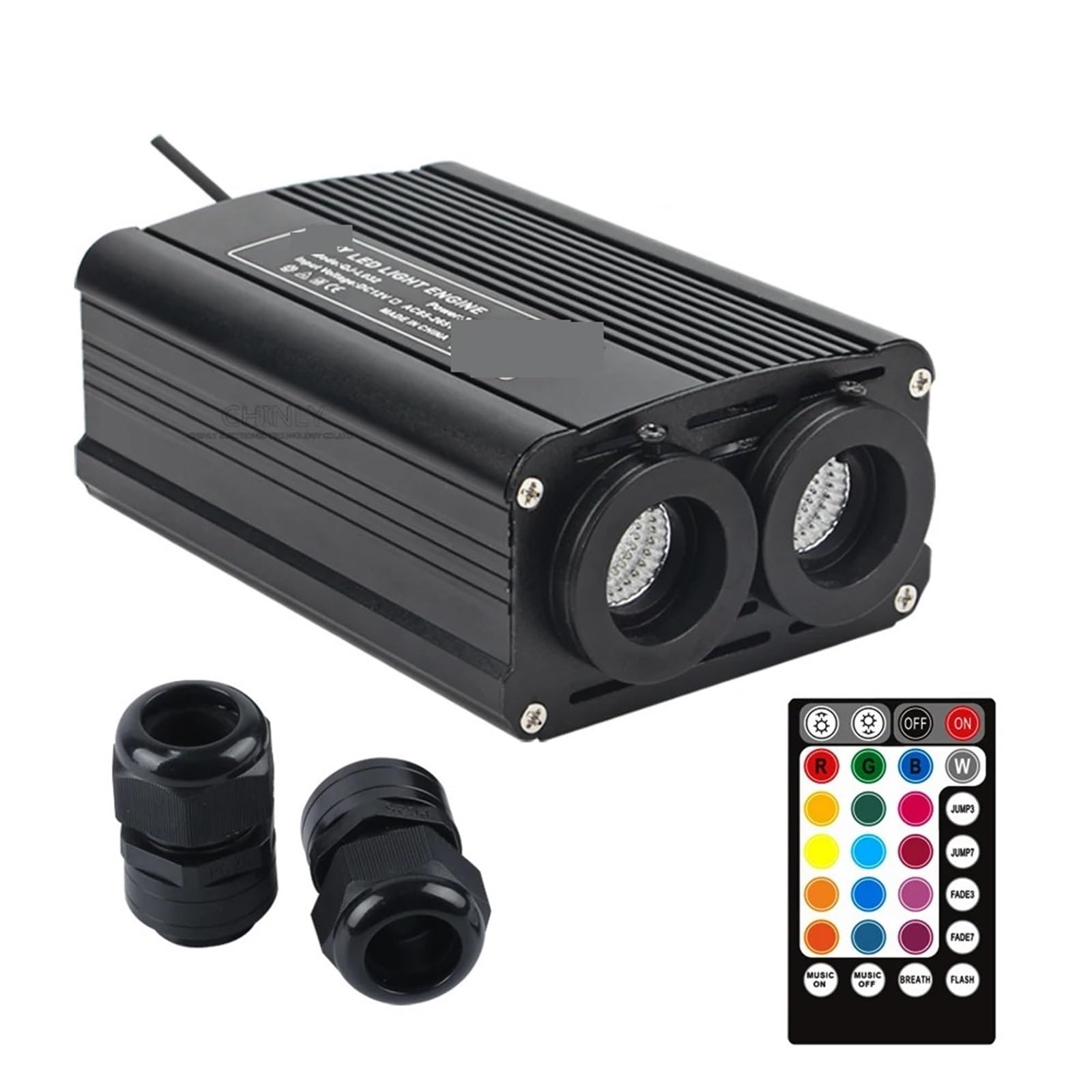 Starlight Headliner Kit, RGBW 32W LED Fiber Optic Engine Smart Bluetooth/Music/Remote Control Double Head Light Source for All Cable