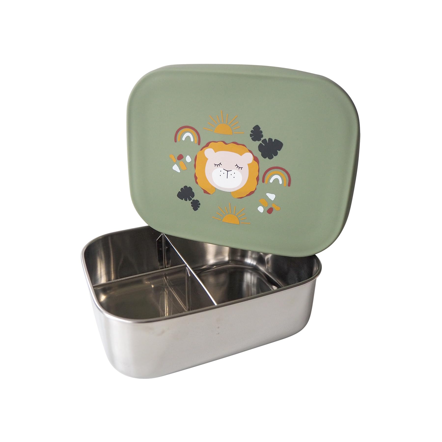kikadu Brotdose - Kindergeschirr, BPA-frei, mit niedlichen Aufdrucken, Maße 17x13x5,5cm