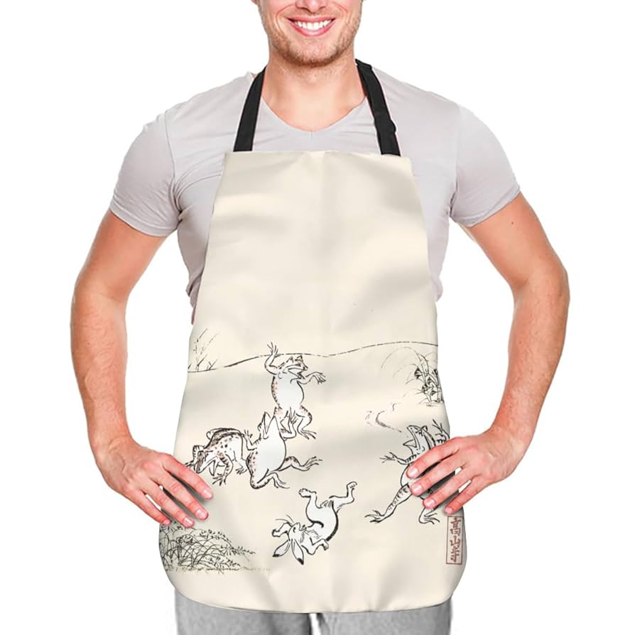 【新品未使用】 鳥獣戯画エプロン Amazon｜鳥獣戯画 エプロン メンズ 女性用 ワークエプロン