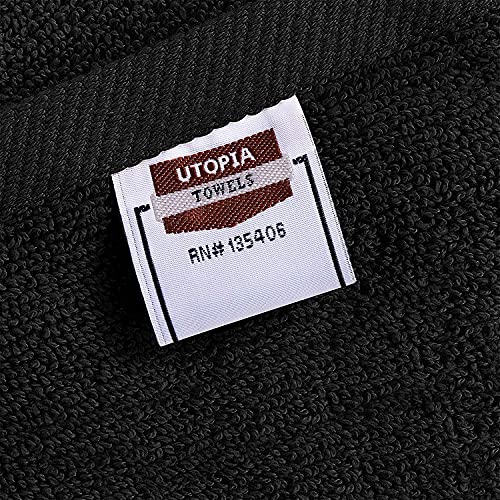 Image of Utopia Towels 72 Pack Premium Hand Towels Set, (16 x 28 inches) 100% Ring Spun Cotton, Ultra Soft and Highly Absorbent 600GSM Towels for Bathroom, Gym, Shower, Hotel, and Spa (Black)