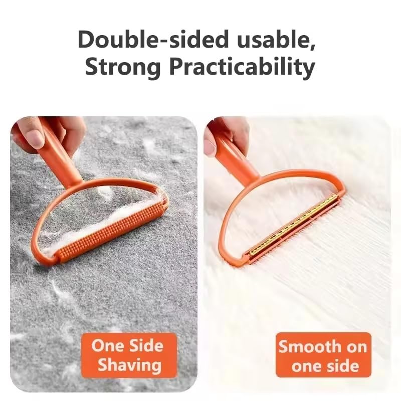 Image of Generic Pet Hair Removal Tool, 2-Sided with Shave and Smooth Surfaces, Large Size, Pet Cleaning Brush for Furniture (Orange)