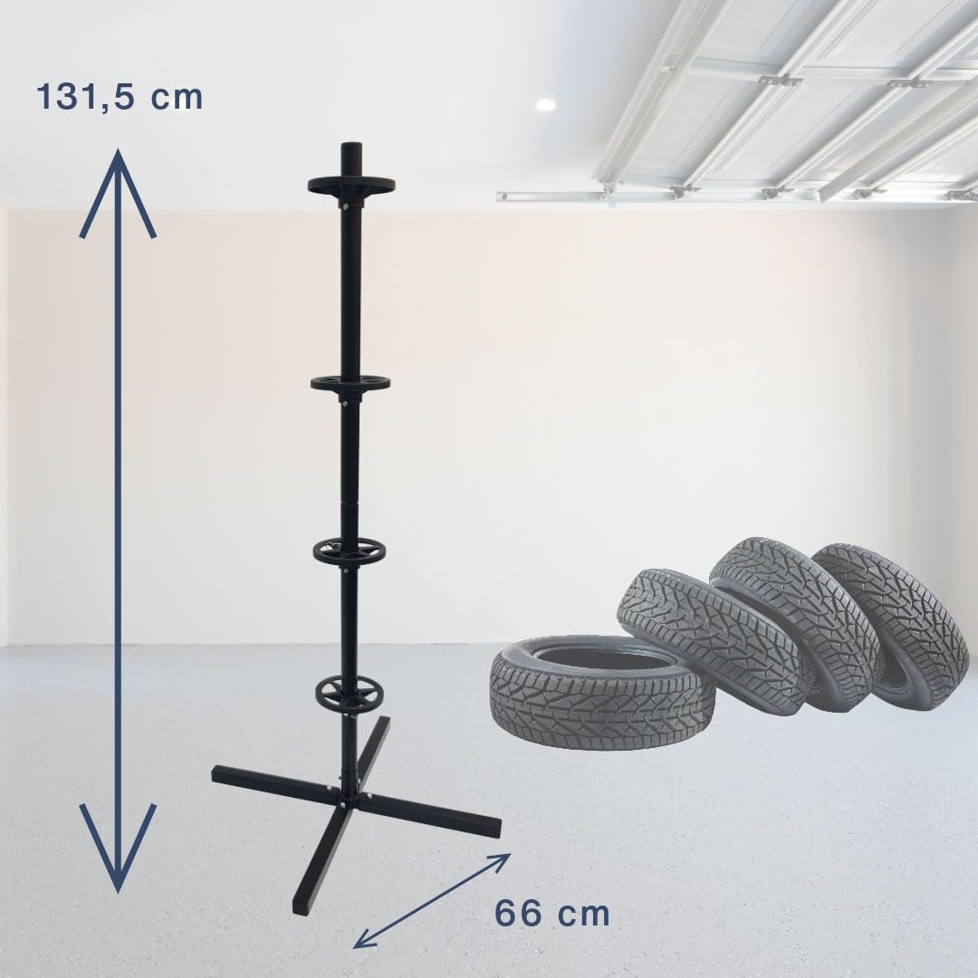 cartrend Support de pneu XL - Charge maximale de 120 kg - Compatible avec tous les types de jantes et pneus jusqu'à 285 mm - Noir