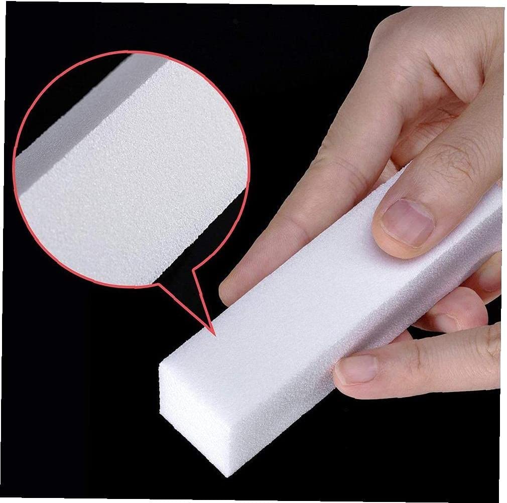 U-M 1PC White Nail Buffer Block 4 Way Nail File Rough Abrasive Buffer Nail Art Tool Fingernail Manicure Pedicure Kit