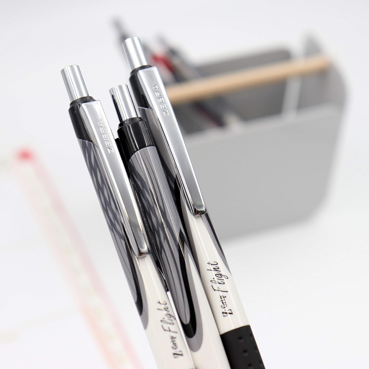 Zebra Pen Z Grip Flight Retractable Ballpoint Pen, 6 Black & 6 Blue Bold Point, 1.2mm, Pack of 24