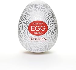 TENGA Huevo Keith Haring Party, Funda Masturbadora, 4.9 X 6. X 4.9 Cm, Color Blanco / Multicolor, 40 g